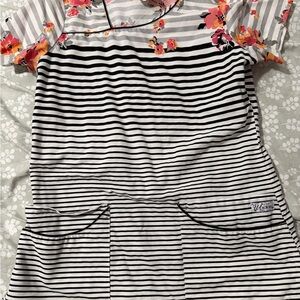 UA Striped Floral Scrub top